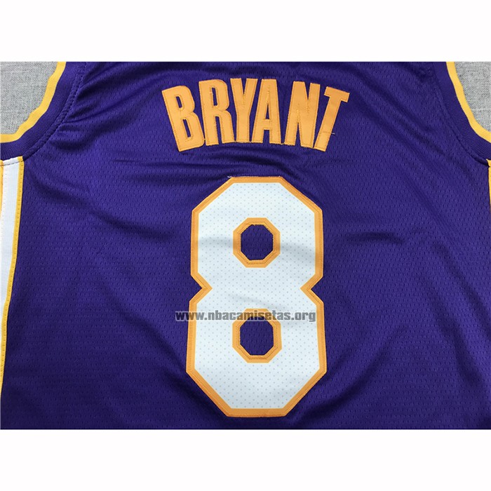 Camiseta Los Angeles Lakers Kobe Bryant NO 8 Retirement 2018 Violeta